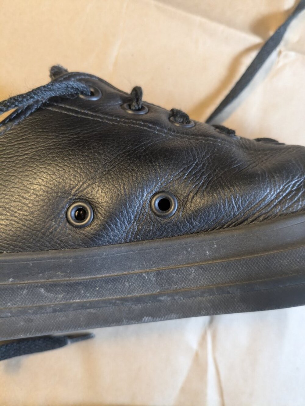 Converse Chuck Taylor All Star Low Black Mono Men's 11.5 Leather - Picture 6 of 16